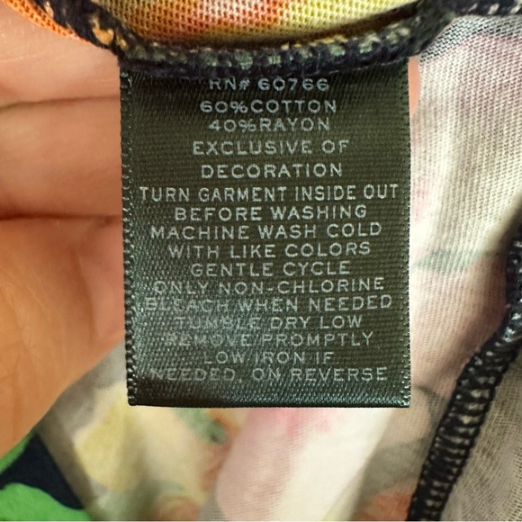 SOLD Lauren Ralph Lauren Tropical Floral Sleep Dress Women L Embroidered Night G - Picture 6 of 6